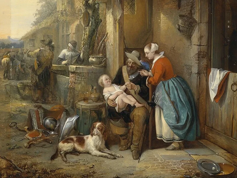 1824-Adrien Joseph Verhoeven-Ball - Resto della battaglia dei Lanzichenecchi 1847